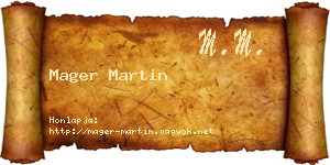 Mager Martin névjegykártya